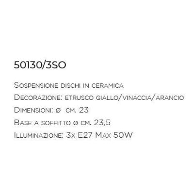 SOSPENSIONE STILE VINTAGE 3 LUCI IN TERRACOTTA MADE IN ITALY DELLA IMAS IMAS - Cristalensi Shop Online