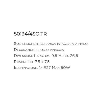 SOSPENSIONE VINTAGE CON CILINDRO IN TERRACOTTA INTAGLIATA PRODOTTA IN ITALIA DALLA IMAS IMAS - Cristalensi Shop Online