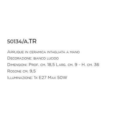 APPLIQUE VINTAGE A CILINDRO IN TERRACOTTA INTAGLIATA PRODOTTA IN ITALIA DALLA IMAS IMAS - Cristalensi Shop Online
