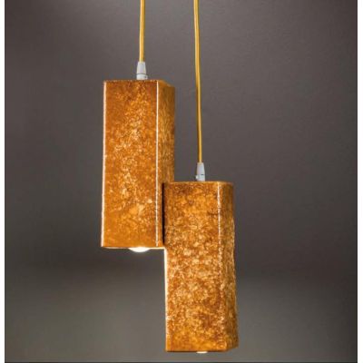 SOSPENSIONE 2 LUCI VINTAGE IN TERRACOTTA PRODOTTA IN ITALIA DALLA IMAS IMAS - Cristalensi Shop Online