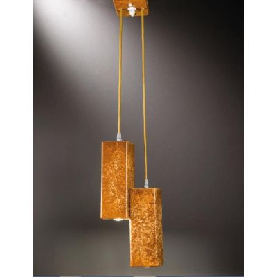 SOSPENSIONE 2 LUCI VINTAGE IN TERRACOTTA PRODOTTA IN ITALIA DALLA IMAS IMAS - Cristalensi Shop Online