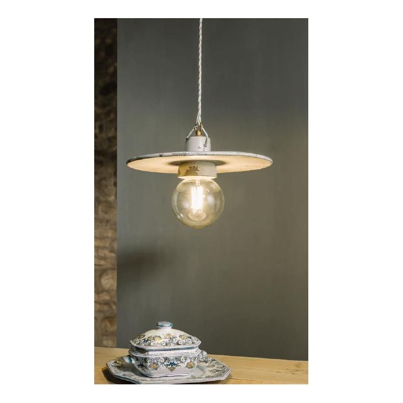 SOSPENSIONE IN STILE VINTAGE CON PIATTO IN TERRACOTTA PRODOTTA IN ITALIA DALLA IMAS IMAS - Cristalensi Shop Online