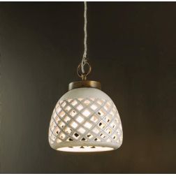 SOSPENSIONE IN STILE VINTAGE IN CERAMICA TRAFORATA MADE IN ITALY DELLA IMAS IMAS - Cristalensi Shop Online