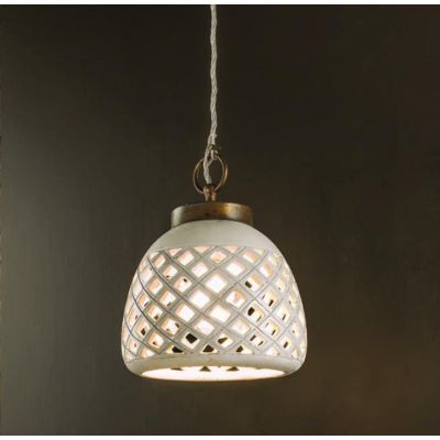 SOSPENSIONE IN STILE VINTAGE IN CERAMICA TRAFORATA MADE IN ITALY DELLA IMAS IMAS - Cristalensi Shop Online
