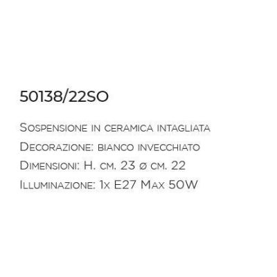 SOSPENSIONE IN STILE VINTAGE IN CERAMICA TRAFORATA MADE IN ITALY DELLA IMAS IMAS - Cristalensi Shop Online