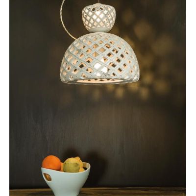 SOSPENSIONE A 2 LUCI STILE VINTAGE IN CERAMICA INTAGLIATA PRODOTTA IN ITALIA DALLA IMAS IMAS - Cristalensi Shop Online