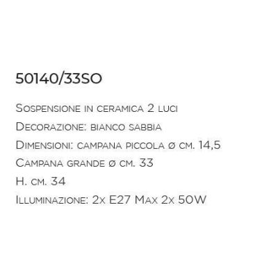 SOSPENSIONE A 2 LUCI STILE VINTAGE IN CERAMICA INTAGLIATA PRODOTTA IN ITALIA DALLA IMAS IMAS - Cristalensi Shop Online