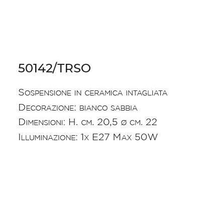 SOSPENSIONE SINGOLA VINTAGE IN TERRACOTTA INTAGLIATA PRODOTTA IN ITALIA DALLA IMAS IMAS - Cristalensi Shop Online