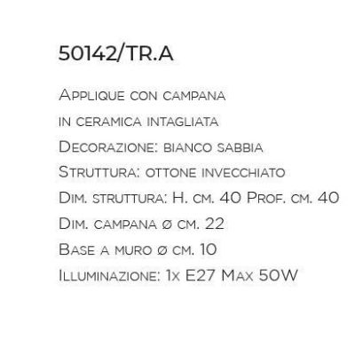 APPLIQUE IN TERRACOTTA INTAGLIATA VINTAGE CON BRACCIO REGOLABILE MADE IN ITALY DELLA IMAS IMAS - Cristalensi Shop Online