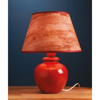 LAMPADA DA TAVOLO IN TERRACOTTA DECORATA A MANO CON PARALUME MADE IN ITALY DELLA IMAS IMAS - Cristalensi Shop Online