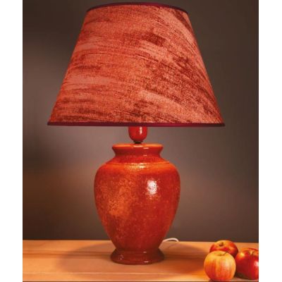 LAMPADA DA TAVOLO IN TERRACOTTA DECORATA A MANO CON PARALUME DELLA IMAS IMAS - Cristalensi Shop Online
