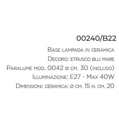 LAMPADA DA TAVOLO DECORATA A MANO IN TERRACOTTA CON PARALUME MADE IN ITALY DELLA IMAS IMAS - Cristalensi Shop Online
