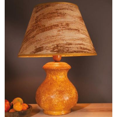 LAMPADA DA TAVOLO DECORATA A MANO IN TERRACOTTA CON PARALUME PRODOTTA IN ITALIA DALLA IMAS IMAS - Cristalensi Shop Online