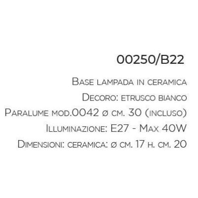 LAMPADA DA TAVOLO IN TERRACOTTA DECORATA A MANO CON PARALUME PRODOTTA IN ITALIA DALLA IMAS IMAS - Cristalensi Shop Online