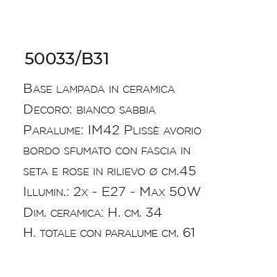 LAMPADA DA TAVOLO IN TERRACOTTA INTAGLIATA DECORATA A MANO CON PARALUME PRODOTTA IN ITALIA IMAS - Cristalensi Shop Online