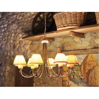LAMPADARIO 8 LUCI STILE RUSTICO CON PARALUMI PRODOTTO IN ITALIA DALLA IMAS IMAS - Cristalensi Shop Online