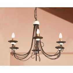 LAMPADARIO 6 LUCI RUSTICO IN FERRO FORGIATO A MANO PRODOTTO IN ITALIA DALLA IMAS IMAS - Cristalensi Shop Online