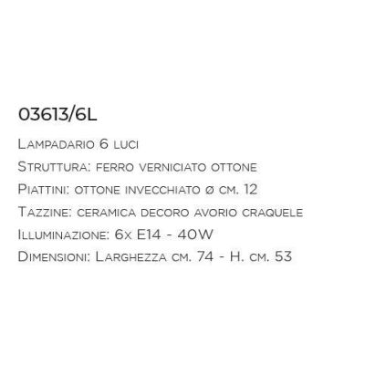 LAMPADARIO 6 LUCI RUSTICO IN FERRO FORGIATO A MANO PRODOTTO IN ITALIA DALLA IMAS IMAS - Cristalensi Shop Online