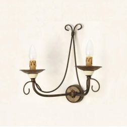 APPLIQUE 2 LUCI STILE RUSTICO IN FERRO FORGIATO A MANO MADE IN ITALY DELLA IMAS IMAS - Cristalensi Shop Online