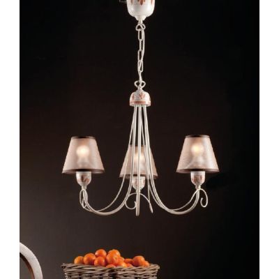 LAMPADARIO 3 LUCI RUSTICO IN FERRO FORGIATO A MANO CON PARALUMI PRODOTTO IN ITALIA DALLA IMAS IMAS - Cristalensi Shop Online