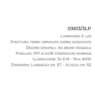 LAMPADARIO 3 LUCI RUSTICO IN FERRO FORGIATO A MANO CON PARALUMI PRODOTTO IN ITALIA DALLA IMAS IMAS - Cristalensi Shop Online