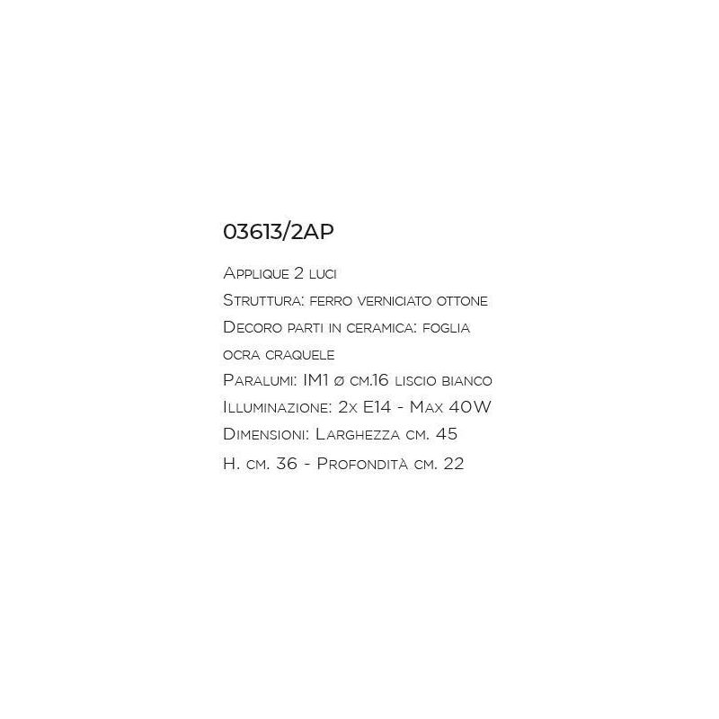 APPLIQUE 2 LUCI CON PARALUMI STILE RUSTICO IN FERRO FORGIATO A MANO MADE IN ITALY DELLA IMAS IMAS - Cristalensi Shop Online