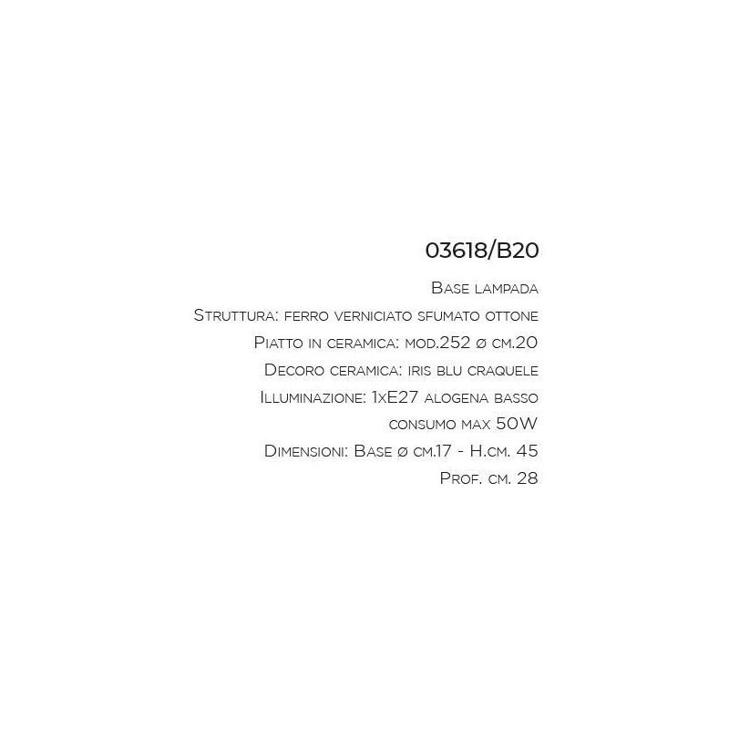 LAMPADA DA TAVOLO IN CERAMICA E FERRO FORGIATO A MANO MADE IN ITALY DELLA IMAS IMAS - Cristalensi Shop Online