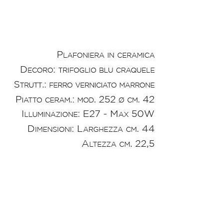 PLAFONIERA STILE RUSTICO IN TERRACOTTA DECORATA E FERRO FORGIATO A MANO MADE IN ITALY DELLA IMAS IMAS - Cristalensi Shop Online