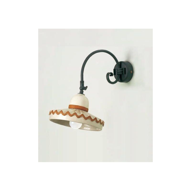 APPLIQUE IN TERRACOTTA DECORATA A MANO CON SNODO STILE RUSTICO MADE IN ITALY DELLA IMAS IMAS - Cristalensi Shop Online