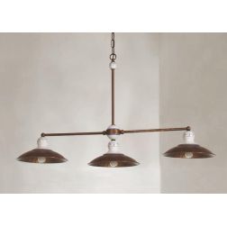 BILANCIERE A 3 LUCI STILE RUSTICO IN OTTONE INVECCHIATO MADE IN ITALY DELLA IMAS IMAS - Cristalensi Shop Online 2