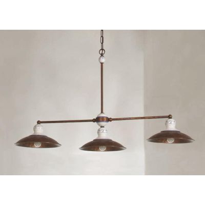 BILANCIERE A 3 LUCI STILE RUSTICO IN OTTONE INVECCHIATO MADE IN ITALY DELLA IMAS IMAS - Cristalensi Shop Online