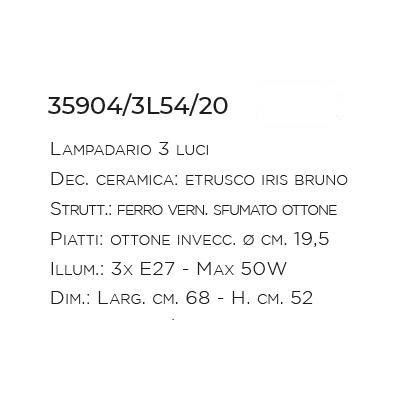 SOSPENSIONE A 3 LUCI IN STILE RUSTICO IN FERRO FORGIATO A MANO IN ITALIA DALLA IMAS IMAS - Cristalensi Shop Online