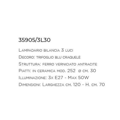 LAMPADARIO A BILANCIERE A 3 LUCI RUSTICO IN TERRACOTTA E FERRO FORGIATO A MANO MADE IN ITALY IMAS - Cristalensi Shop Online