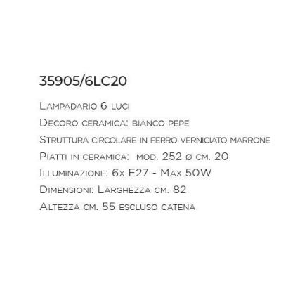 LAMPADARIO A 6 LUCI STILE RUSTICO IN TERRACOTTA E FERRO FORGIATO A MANO MADE IN ITALY IMAS - Cristalensi Shop Online