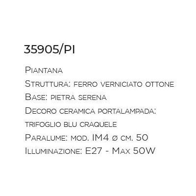 PIANTANA IN STILE RUSTICO IN FERRO FORGIATO A MANO CON PARALUME MADE IN ITALY DELLA IMAS IMAS - Cristalensi Shop Online