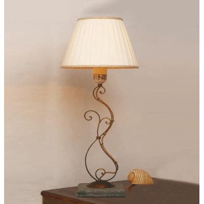 LAMPADA DA TAVOLO IN STILE RUSTICO IN FERRO FORGIATO A MANO CON PARALUME MADE IN ITALY DELLA IMAS IMAS - Cristalensi Shop Online