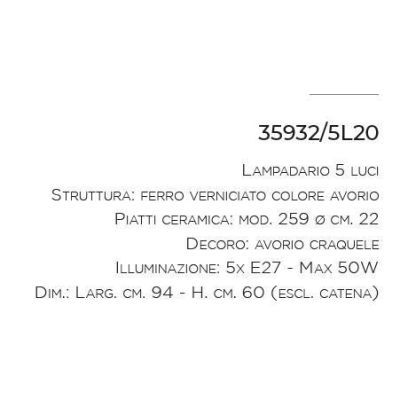 LAMPADARIO RUSTICO A 5 LUCI IN TERRACOTTA INTAGLIATA E FERRO FORGIATO A MANO IN ITALIA DALLA IMAS IMAS - Cristalensi Shop Online