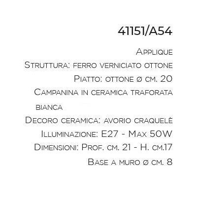 APPLIQUE IN OTTONE INVECCHIATO STILE RUSTICO PRODOTTO IN ITALIA DALLA IMAS IMAS - Cristalensi Shop Online