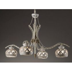 LAMPADARIO 4 LUCI IN TERRACOTTA INTAGLIATA E DECORATA A MANO MADE IN ITALY DELLA IMAS IMAS - Cristalensi Shop Online