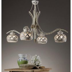 LAMPADARIO 4 LUCI IN TERRACOTTA INTAGLIATA E DECORATA A MANO MADE IN ITALY DELLA IMAS IMAS - Cristalensi Shop Online 2