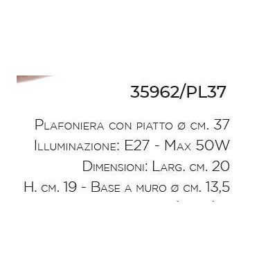 PLAFONIERA IN FERRO BATTUTO CON PIATTO D37 MADE IN ITALY DELLA IMAS IMAS - Cristalensi Shop Online