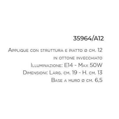 APPLIQUE IN OTTONE INVECCHIATO MADE IN ITALY DELLA IMAS IMAS - Cristalensi Shop Online