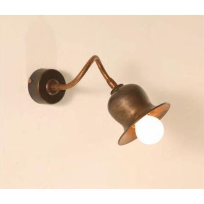 APPLIQUE CON BRACCIO FLESSIBILE E CAMPANA IN OTTONE INVECCHIATO MADE IN ITALY DELLA IMAS IMAS - Cristalensi Shop Online