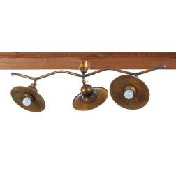 PLAFONIERA 3 LUCI RUSTICA IN OTTONE INVECCHIATO CON SNODI MADE IN ITALY DELLA IMAS IMAS - Cristalensi Shop Online