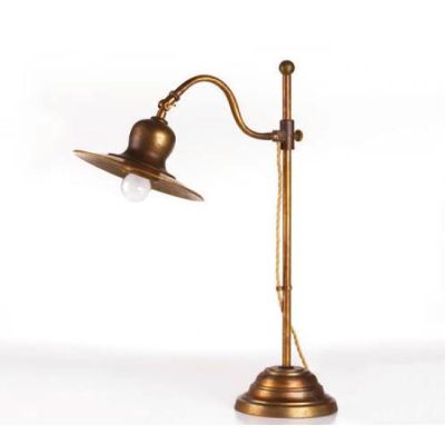 LAMPADA DA TAVOLO IN OTTONE INVECCHIATO BRACCIO SALISCENDI MADE IN ITALY DELLA IMAS IMAS - Cristalensi Shop Online
