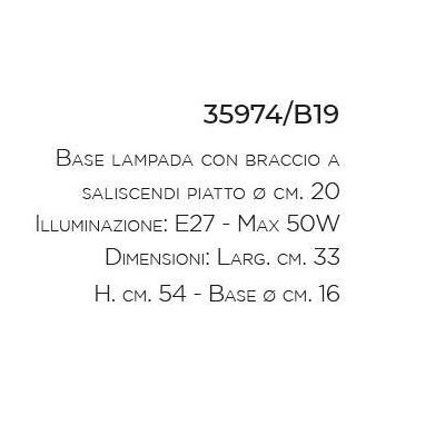 LAMPADA DA TAVOLO IN OTTONE INVECCHIATO BRACCIO SALISCENDI MADE IN ITALY DELLA IMAS IMAS - Cristalensi Shop Online