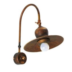 APPLIQUE RUSTICA CON PIATTO IN OTTONE INVECCHIATO CON SNODO MADE IN ITALY DELLA IMAS IMAS - Cristalensi Shop Online