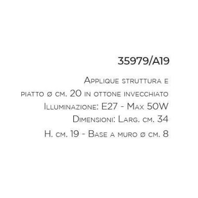 APPLIQUE IN OTTONE INVECCHIATO STILE RUSTICO MADE IN ITALY DELLA IMAS IMAS - Cristalensi Shop Online