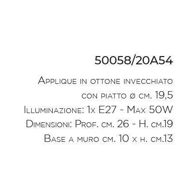 APPLIQUE RUSTICA IN OTTONE INVECCHIATO PIATTO D19 MADE IN ITALY DELLA IMAS IMAS - Cristalensi Shop Online