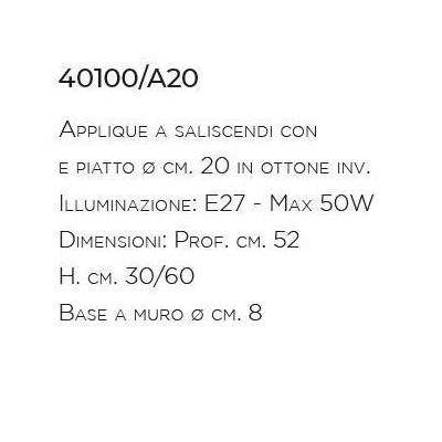 APPLIQUE SALISCENDI RUSTICA IN OTTONE INVECCHIATO MADE IN ITALY DELLA IMAS IMAS - Cristalensi Shop Online